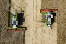 AERIAL ART - rapeseed harvest with two Claas harvesters - Germany 05 AERIAL ART - rapeseed harvest with two Claas harvesters - Germany