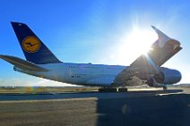 LUFTHANSA AIRBUS A380-800 D-AIMM IN BACKLIGHT LUFTHANSA AIRBUS A380-800 D-AIMM IN BACKLIGHT